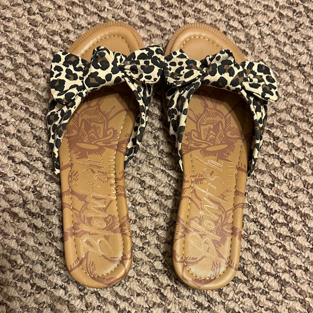 Blowfish Leopard Print Bow Sandals